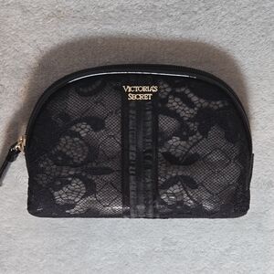 Victoria's Secret Black Lace Cosmetic Bag, New